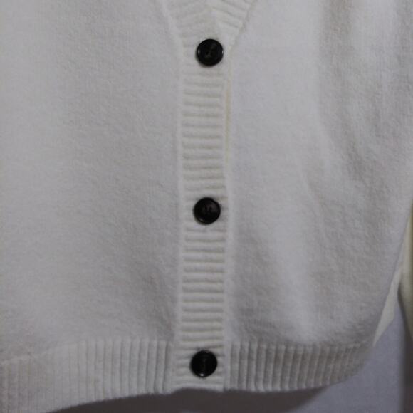 Architect Cream Button Front V Neck Cardigan Sweater Soft Cozy Cabincore Size M - Picture 3 of 7